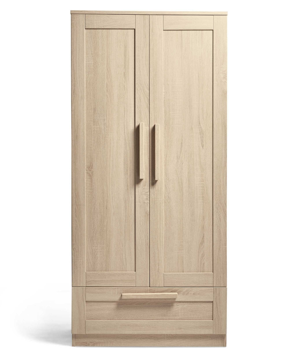 Mamas &amp; Papas Atlas Nursery Furniture &amp; Essential Airflow Pocket Spring Cotbed Mattress Bundle - Light Oak