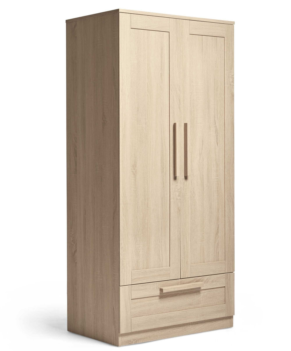 Mamas &amp; Papas Atlas Nursery Furniture &amp; Essential Airflow Pocket Spring Cotbed Mattress Bundle - Light Oak