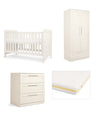 Mamas & Papas Atlas Nursery Furniture & Essential Airflow Pocket Spring Cotbed Mattress Bundle - Stone