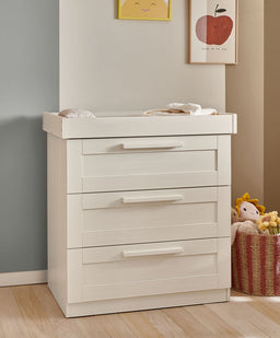Mamas & Papas Atlas Nursery Furniture Set & Essential Airflow Pocket Spring Cotbed Mattress Bundle - Stone