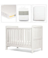 Mamas & Papas Atlas Small Cotbed Bundle with Essential Airflow Pocket Spring Mattress (4 Piece) - White