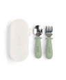 Mamas & Papas Baby Weaning Cutlery Set & Case - Eucalyptus