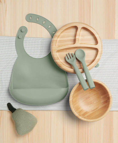 Mamas & Papas Baby Weaning First Mealtime Bamboo Set - Kiwi