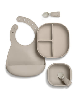 Mamas & Papas Baby Weaning First Mealtime Silicone Set – Truffle
