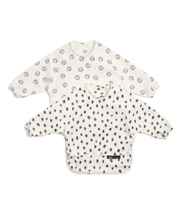 Mamas & Papas Baby Weaning Mamas & Papas X Another Fox 2PK Long Sleeved Bibs - Faces/Cheetah Spot