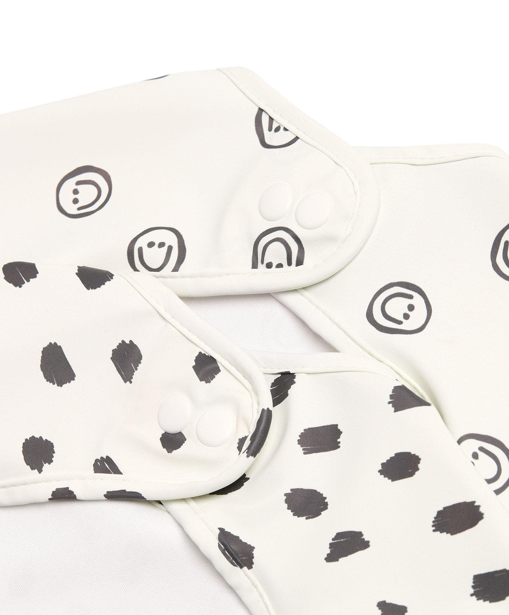 Mamas &amp; Papas Baby Weaning Mamas &amp; Papas X Another Fox 2PK Long Sleeved Bibs - Faces/Cheetah Spot