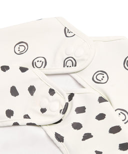 Mamas & Papas Baby Weaning Mamas & Papas X Another Fox 2PK Long Sleeved Bibs - Faces/Cheetah Spot