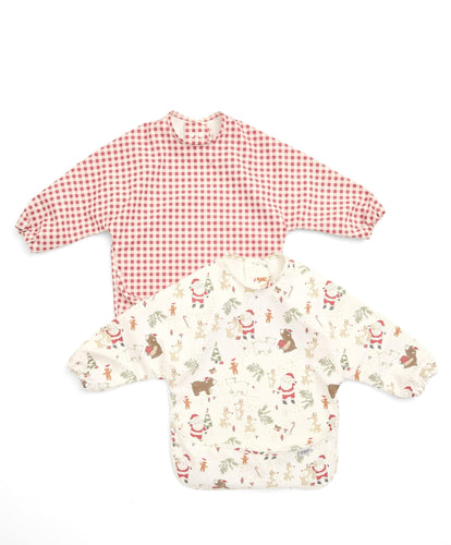 Mamas & Papas Baby Weaning Santa & Friends Long Sleeved Bibs Pack of 2