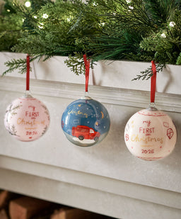 Mamas & Papas Baubles Glass Bauble 2026 - Pink