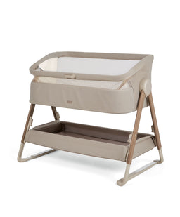 Mamas & Papas Bedside Sleeping Lua 2 Bedside Crib Bundle with White Sheets & Mattress Protector - Mocha