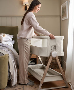 Mamas & Papas Bedside Sleeping Lua 2 Bedside Crib - Sand