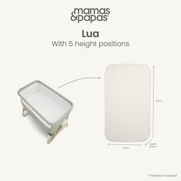 Mamas & Papas Bedside Sleeping Lua Bedside Crib - Fawn