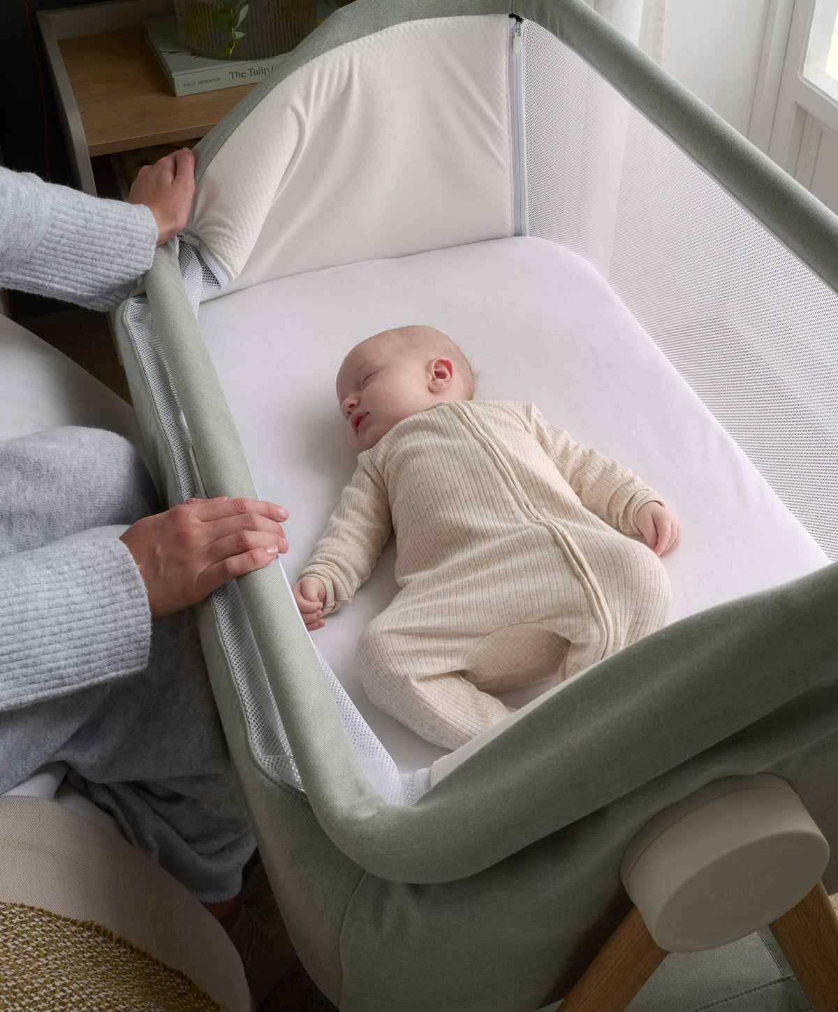 Lua Bedside Crib - Sage – Mamas & Papas UK