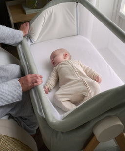 Mamas & Papas Bedside Sleeping Lua Bedside Crib - Sage