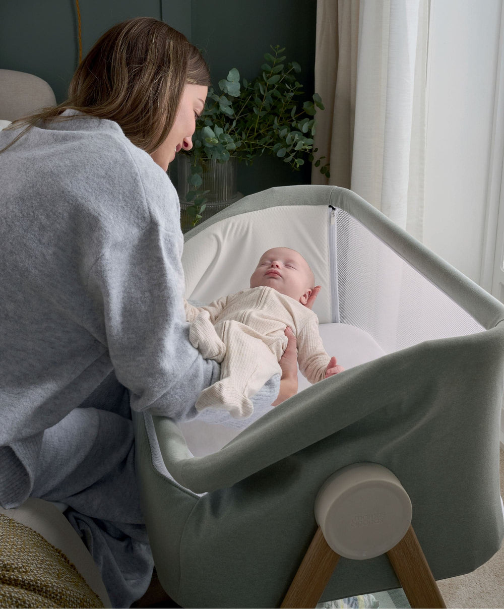 Lua Crib Lua Bedside Crib - Sage – Mamas & Papas UK