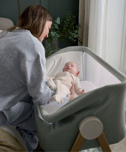 Mamas & Papas Bedside Sleeping Lua Bedside Crib - Sage