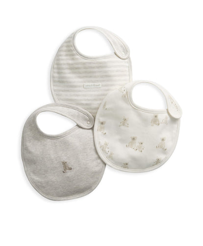 Mamas & Papas Bibs & Muslins 1-Size Teddy Bear Bibs (3 Pack) - One Size