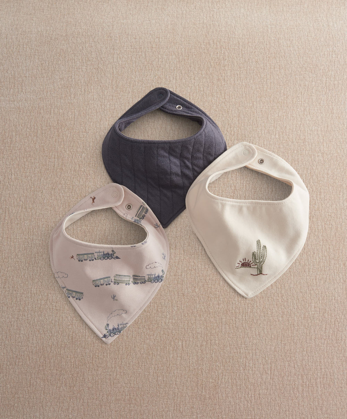Mamas & Papas Bibs & Muslins Blank Blue Bandana Bibs (Pack of 3)