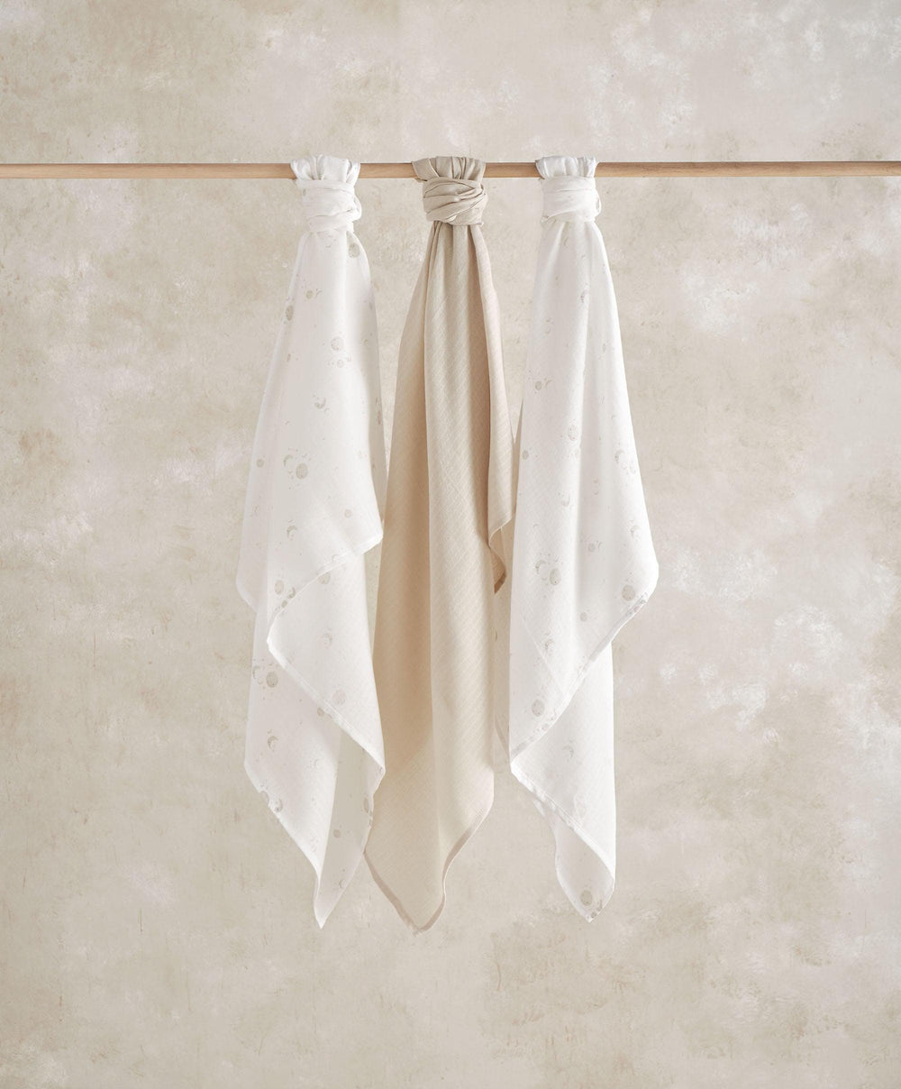 Mamas &amp; Papas Bibs &amp; Muslins Large Muslin Squares (3 Pack) - Cosmic Sky