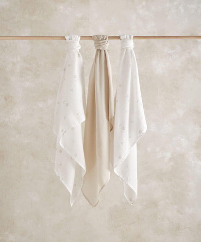 Mamas & Papas Bibs & Muslins Large Muslin Squares (3 Pack) - Cosmic Sky