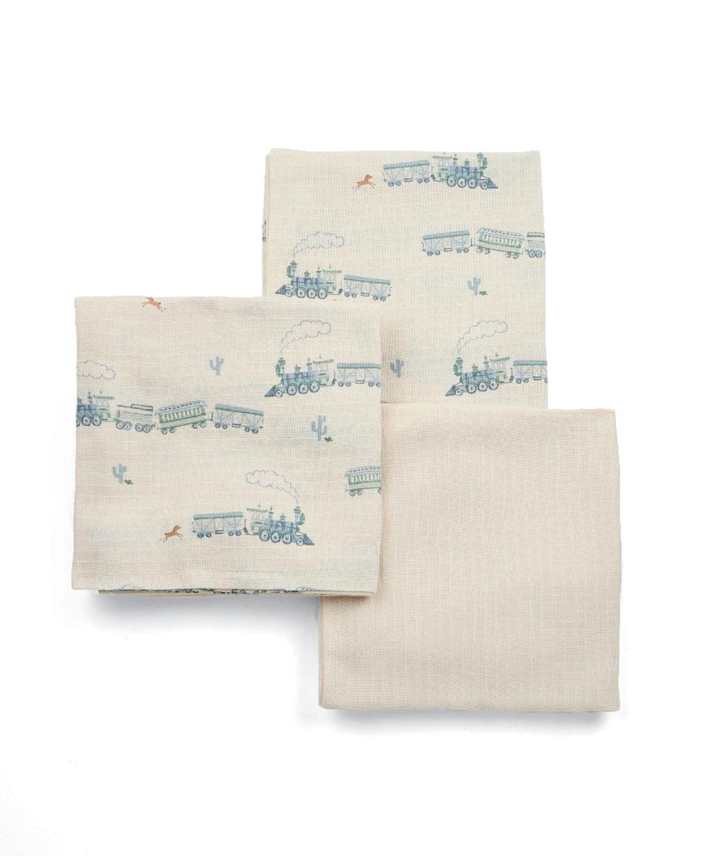 Mamas &amp; Papas Bibs &amp; Muslins Large Muslin Squares (3 Pack) - Train