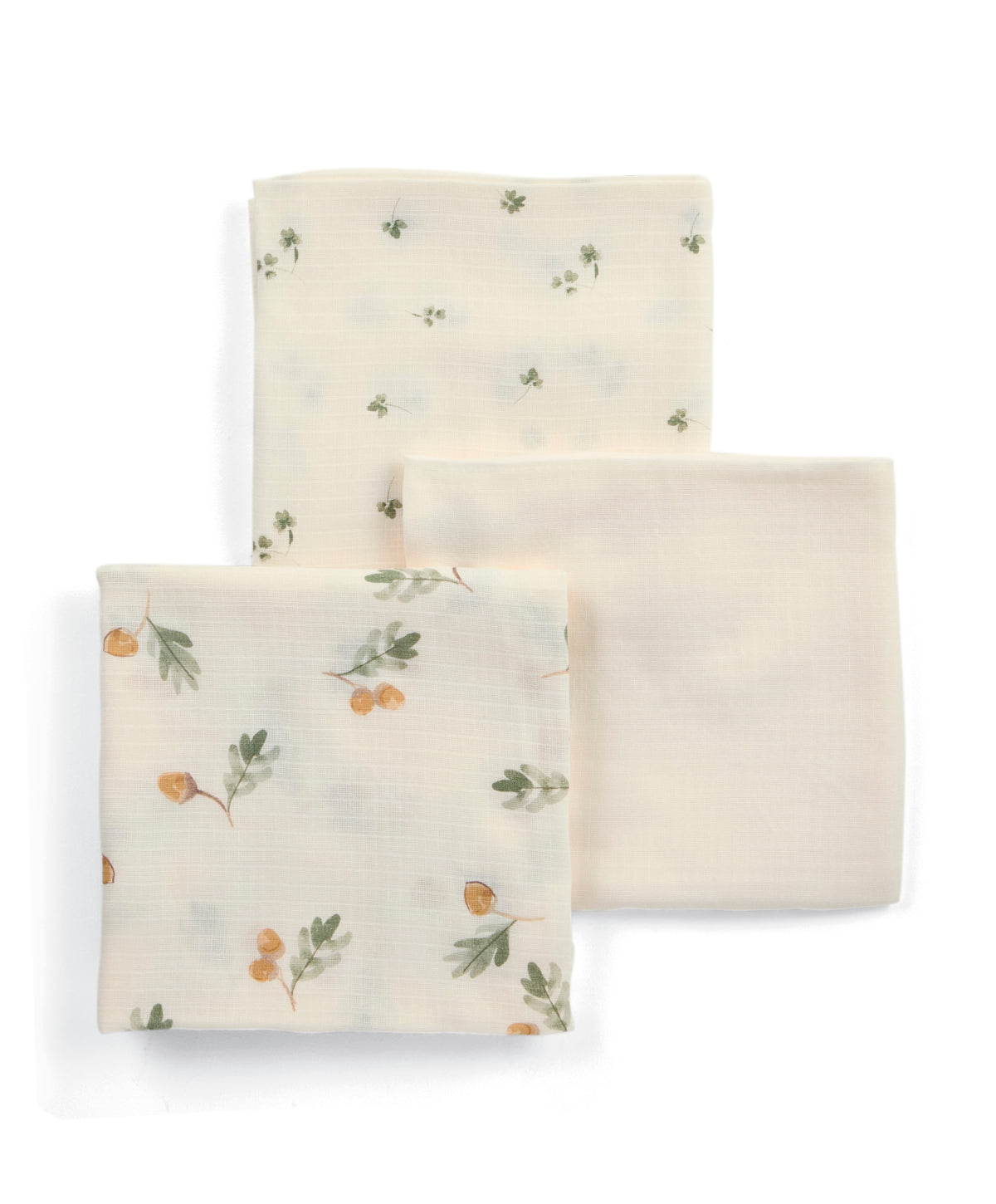 Mamas & Papas Bibs & Muslins Large Muslin Squares (Pack of 3) - Acorn/Clover