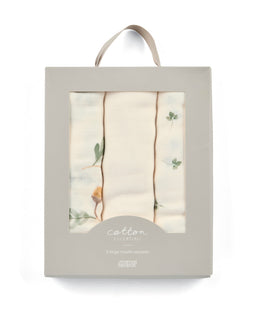 Mamas & Papas Bibs & Muslins Large Muslin Squares (Pack of 3) - Acorn/Clover