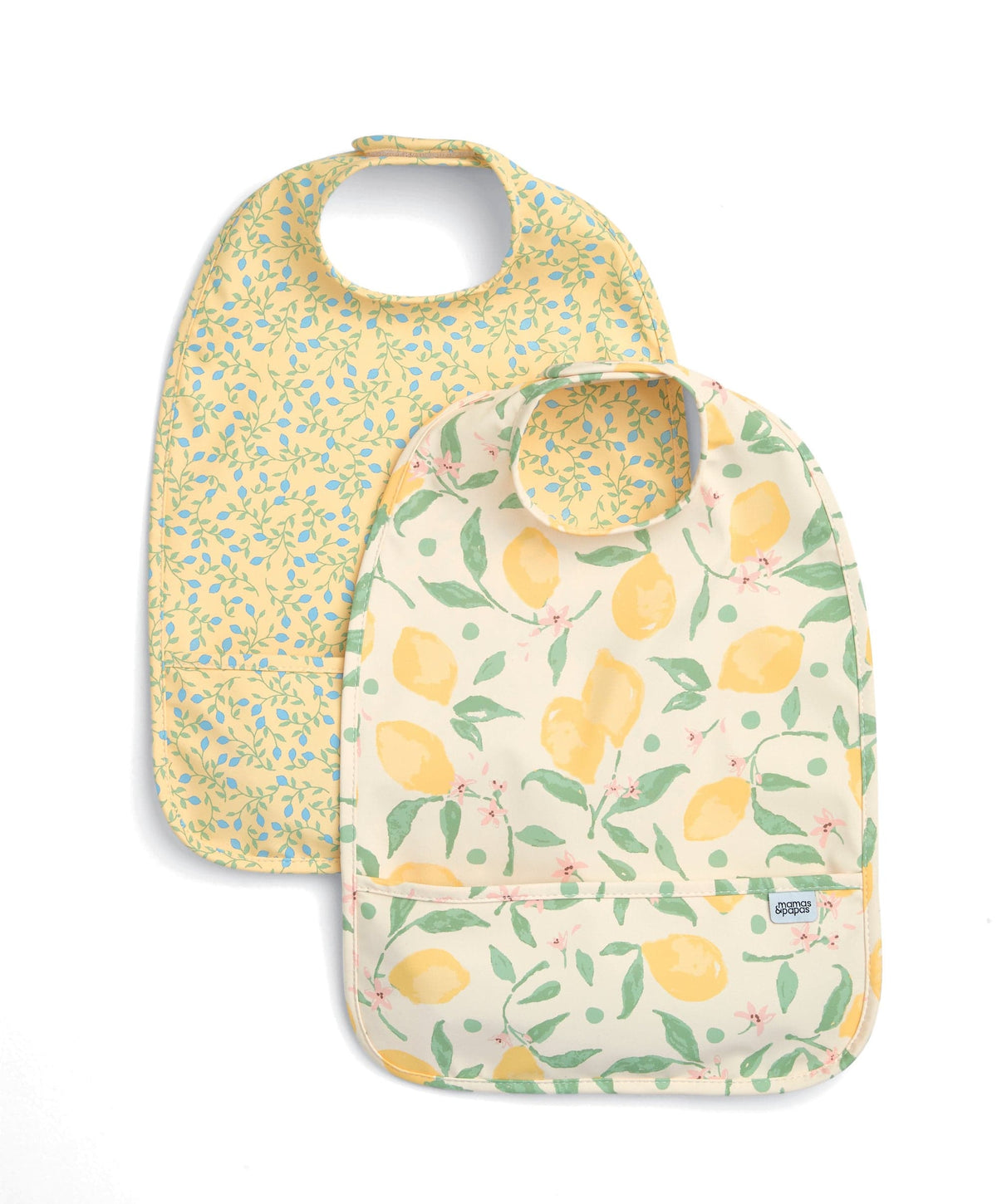 Mamas & Papas Bibs & Muslins Lemon Meadow Scoop Bibs (Pack of 2)