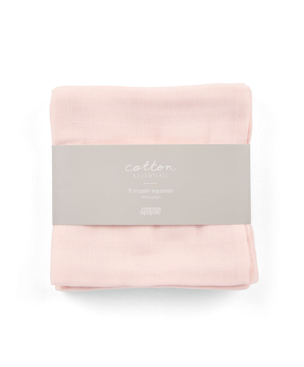 Mamas &amp; Papas Bibs &amp; Muslins Muslin Squares (Pack of 5) - Pink