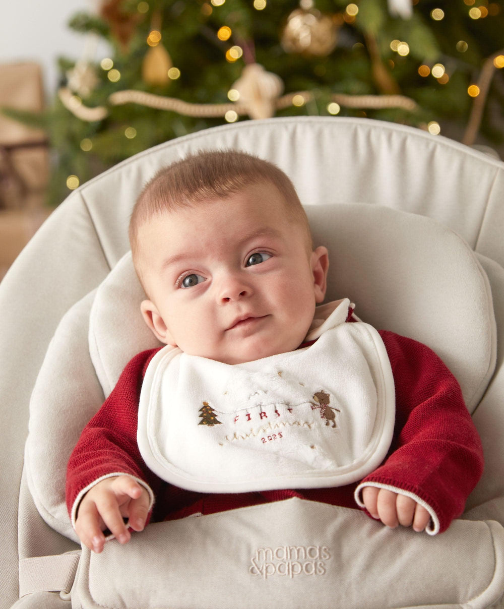 Mamas &amp; Papas Bibs &amp; Muslins One Size My First Christmas Bib
