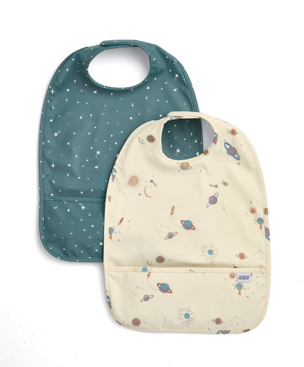 Mamas &amp; Papas Bibs &amp; Muslins Rocket Space Scoop Bibs (Pack of 2)