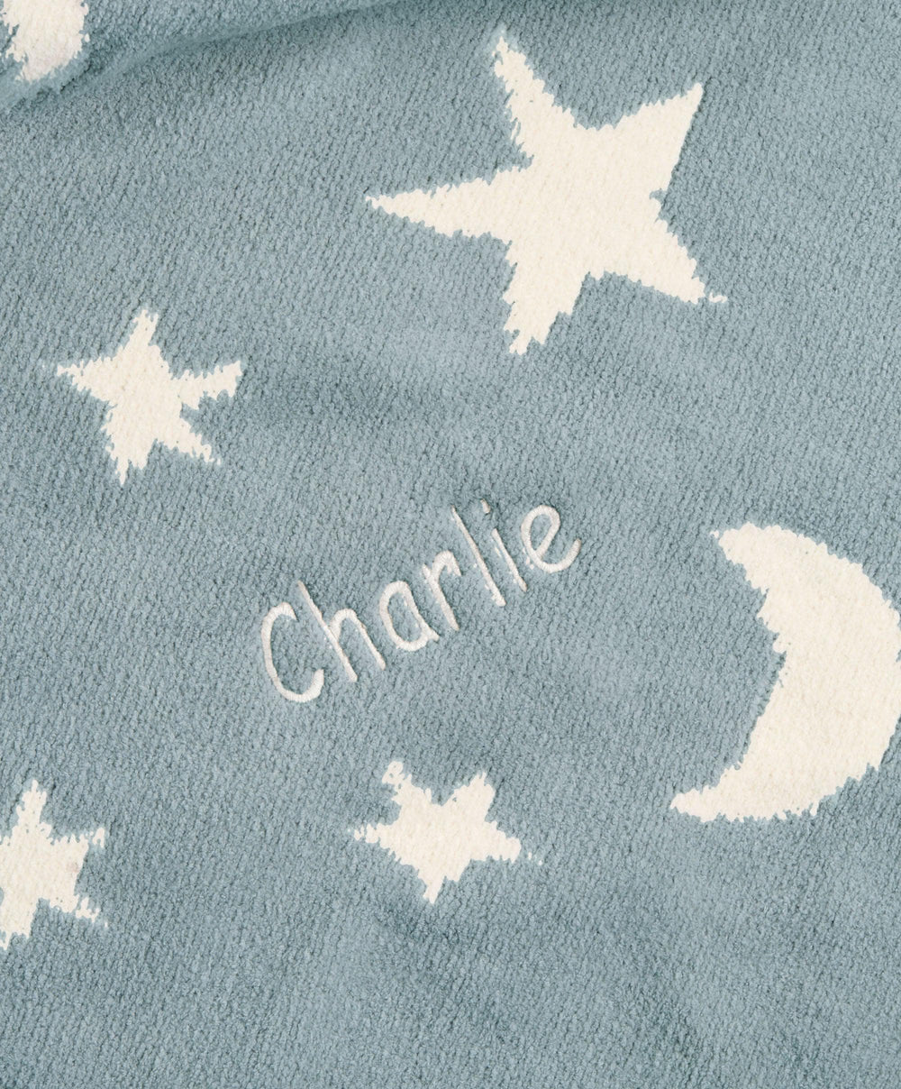 Mamas &amp; Papas Blankets Chenille Blanket - Blue Moon/Star