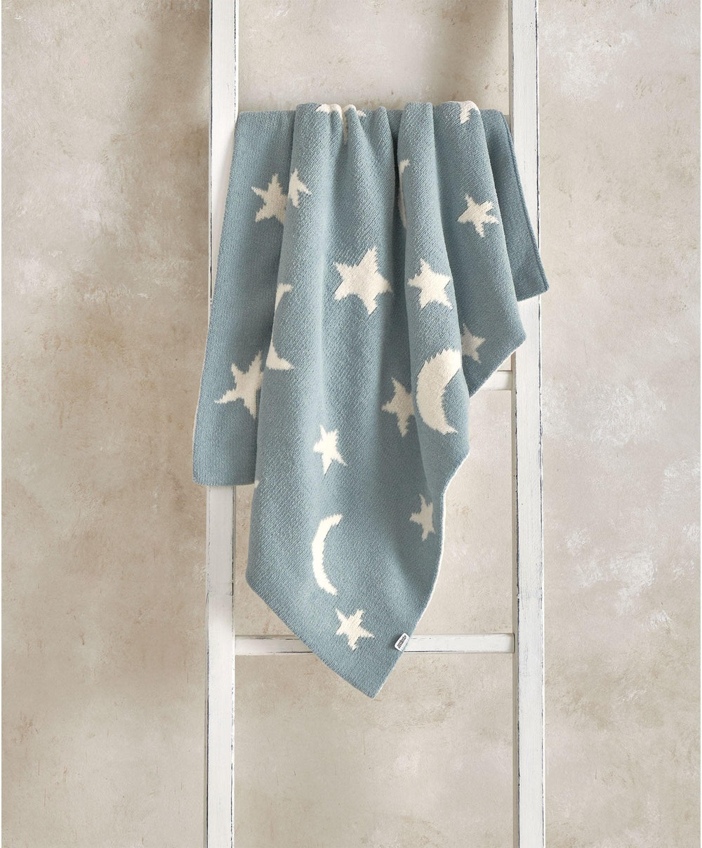 Mamas &amp; Papas Blankets Chenille Blanket - Blue Moon/Star