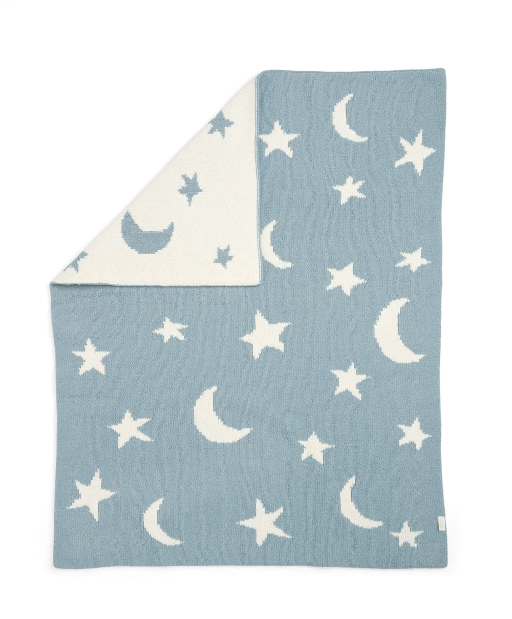 Mamas &amp; Papas Blankets Chenille Blanket - Blue Moon/Star