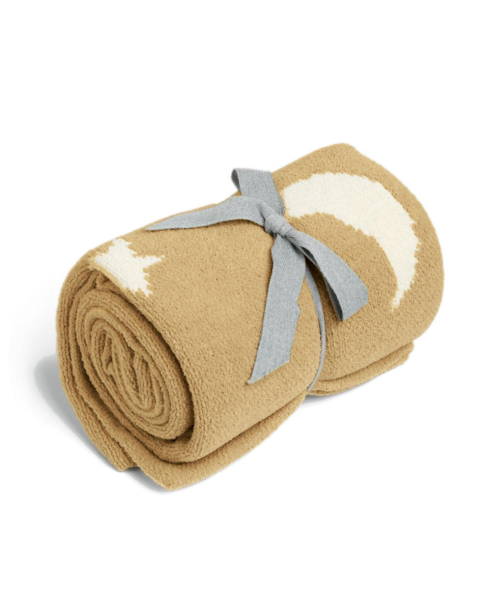 Mamas &amp; Papas Blankets Chenille Blanket - Mustard Moon/Star
