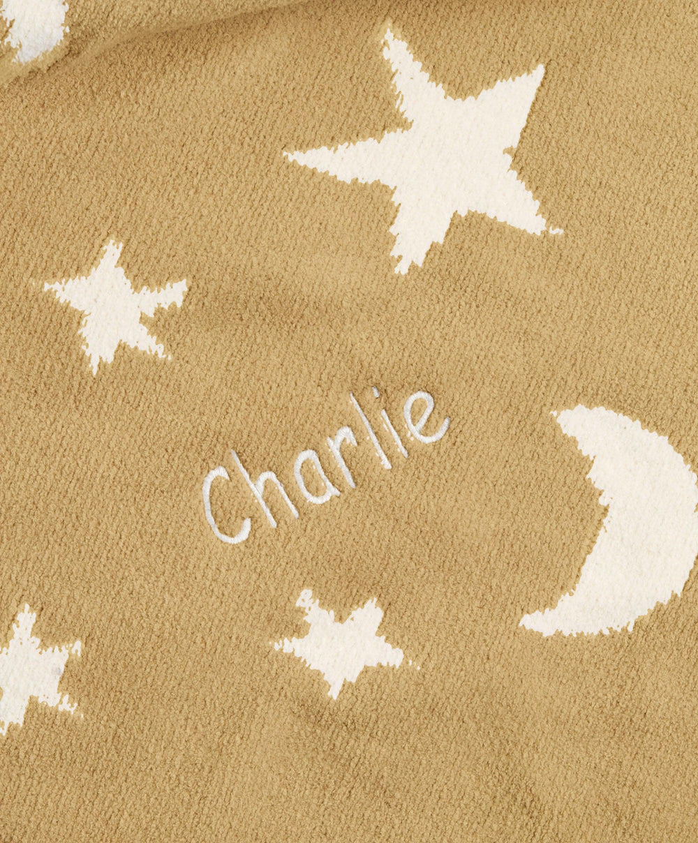 Mamas &amp; Papas Blankets Chenille Blanket - Mustard Moon/Star