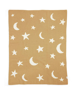 Mamas & Papas Blankets Chenille Blanket - Mustard Moon/Star