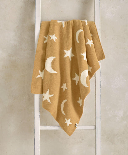 Mamas & Papas Blankets Chenille Blanket - Mustard Moon/Star