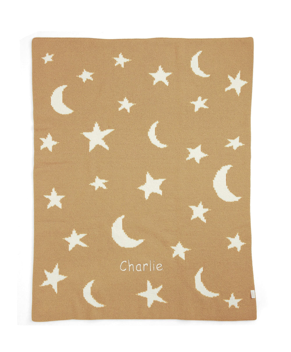 Mamas &amp; Papas Blankets Chenille Blanket - Mustard Moon/Star