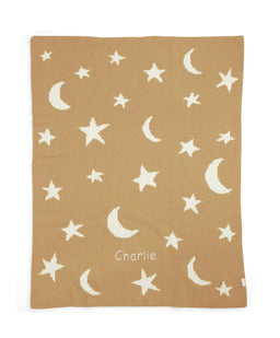 Mamas & Papas Blankets Chenille Blanket - Mustard Moon/Star