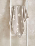 Chenille Blanket - Neutral Moon/Star