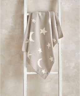Mamas & Papas Blankets Chenille Blanket - Neutral Moon/Star