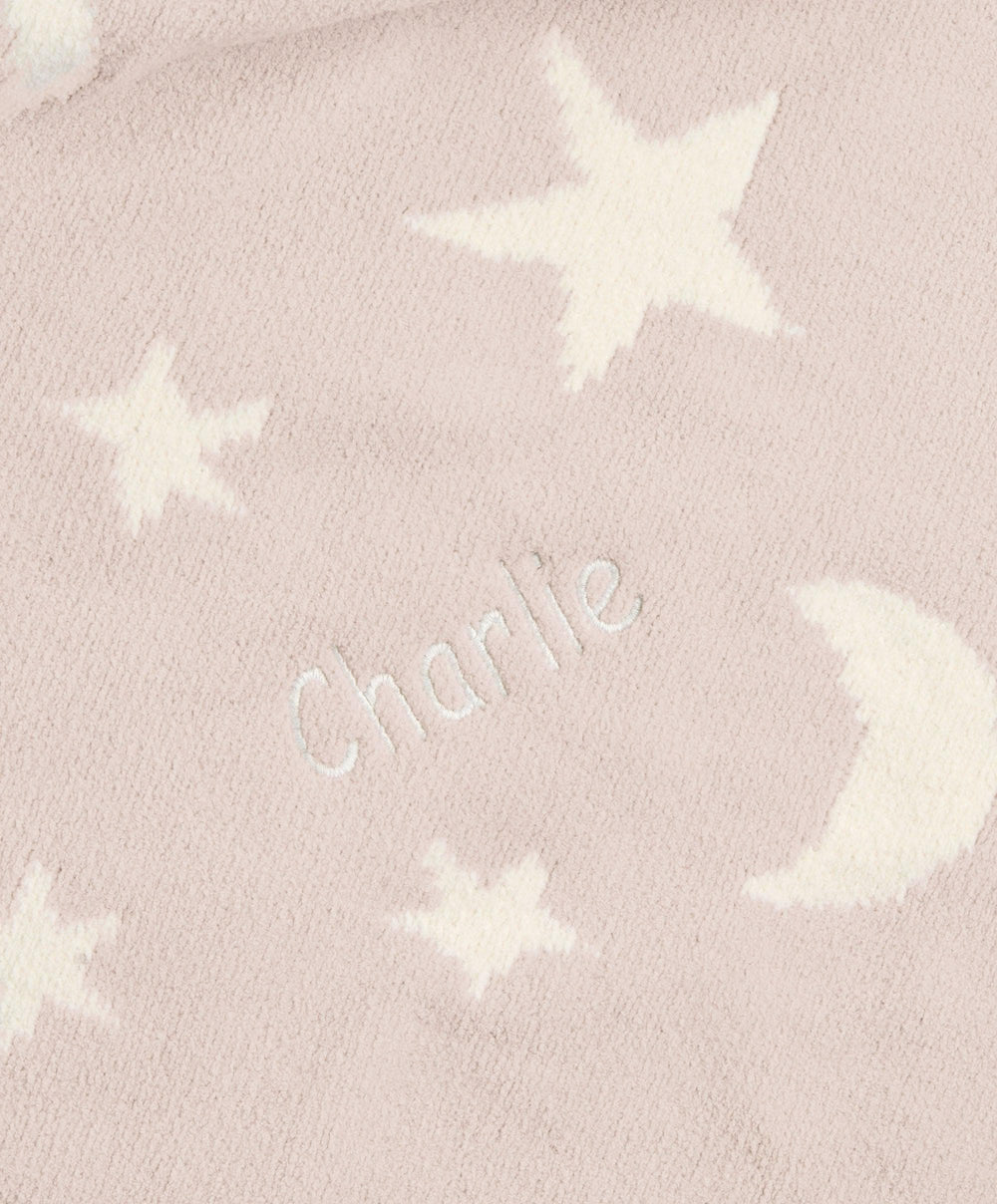 Mamas &amp; Papas Blankets Chenille Blanket - Pink Moon/Star