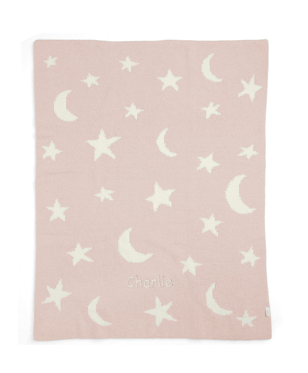 Mamas &amp; Papas Blankets Chenille Blanket - Pink Moon/Star