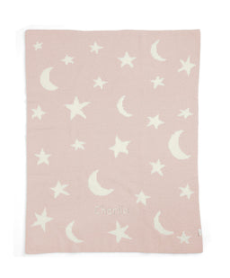 Mamas & Papas Blankets Chenille Blanket - Pink Moon/Star