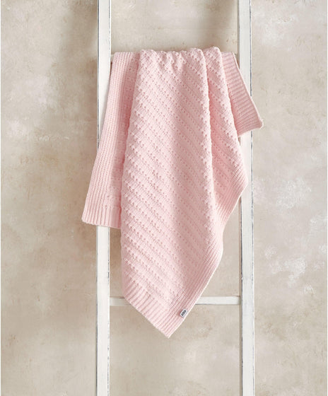 Chenille Blanket - Pink Stripe