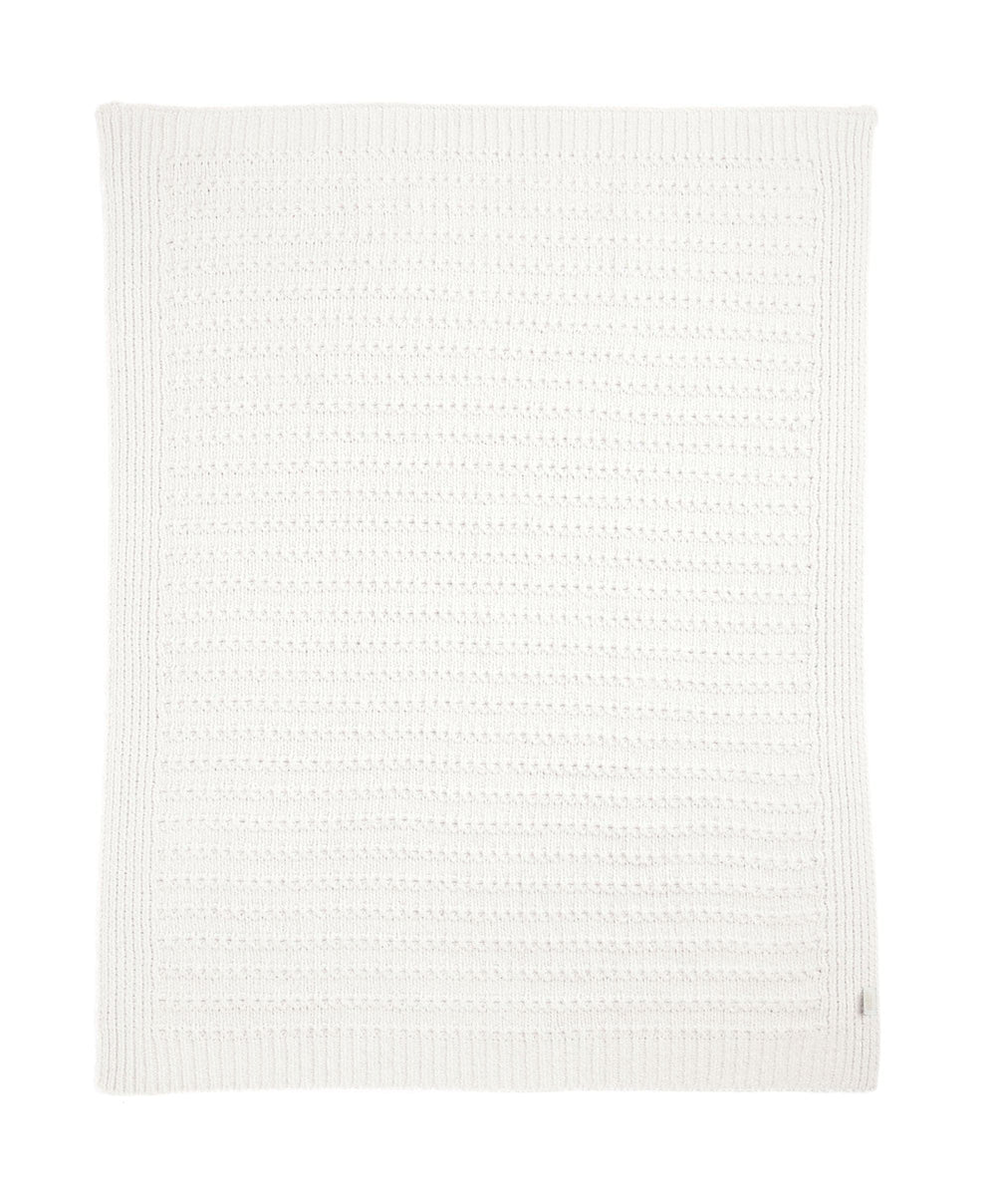 Mamas &amp; Papas Blankets Chenille Blanket - White Stripe