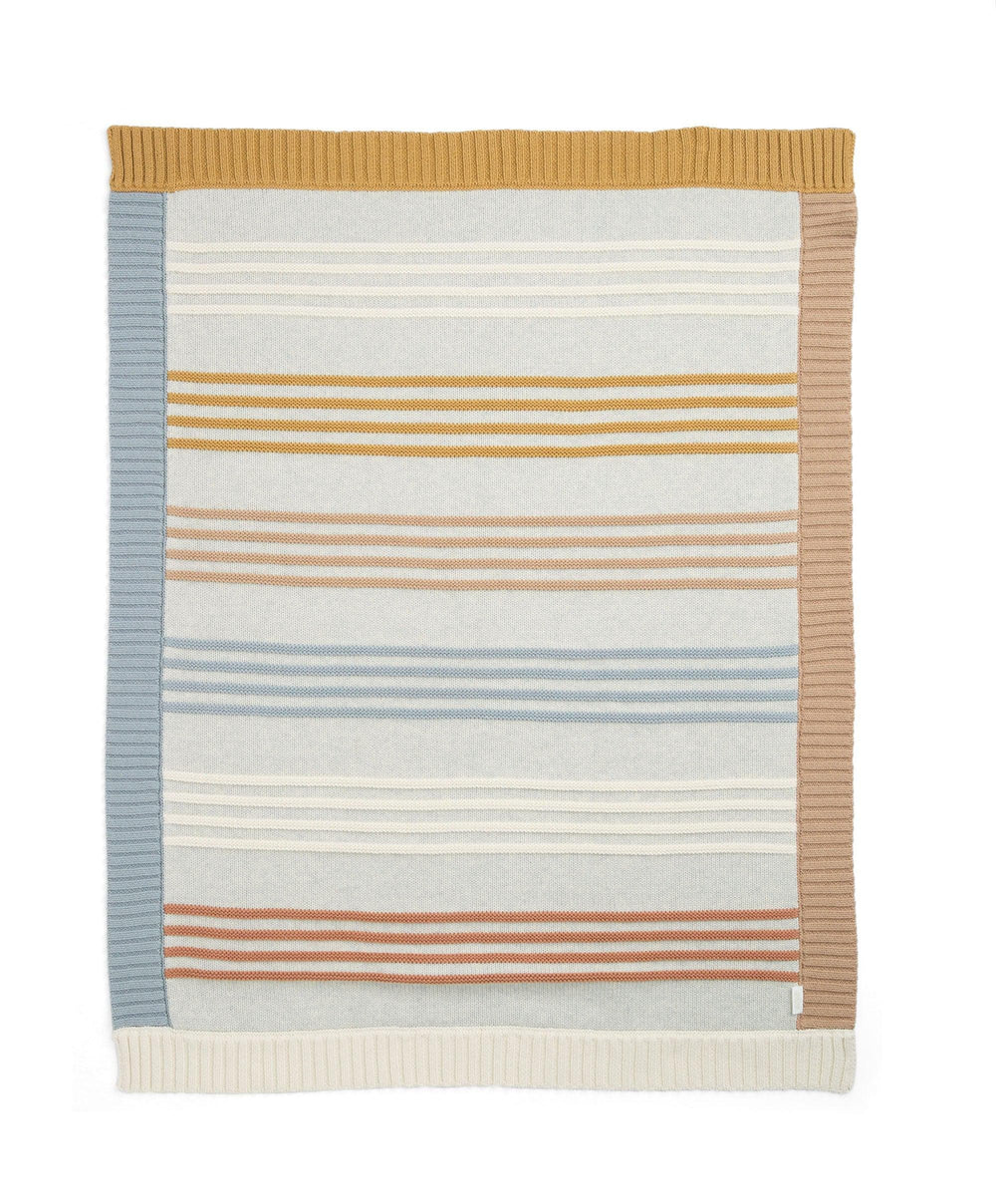 Mamas &amp; Papas Blankets Cotton Essentials Knitted Blanket - Multi Colour Striped