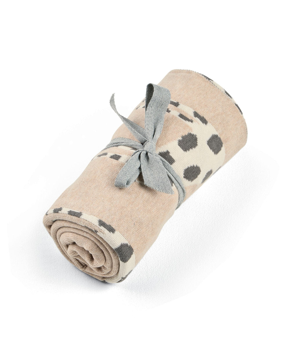 Mamas &amp; Papas Blankets Giraffe Knitted Blanket - Oatmeal