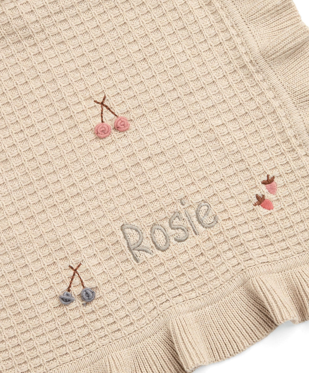 Mamas &amp; Papas Blankets Knitted Blanket - Berry Frill